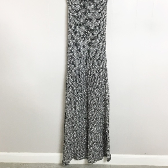 Poof Black & White Maxi Dress Slit Sides Size M - Picture 5 of 5